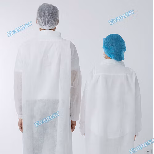 Polipropilene/Non tessuto/PP/SMS/Medico/Chirurgico/Giacca protettiva impermeabile standard per camice da laboratorio per visitatori Camice protettivo monouso da laboratorio Cappotto antipolvere per laboratorio