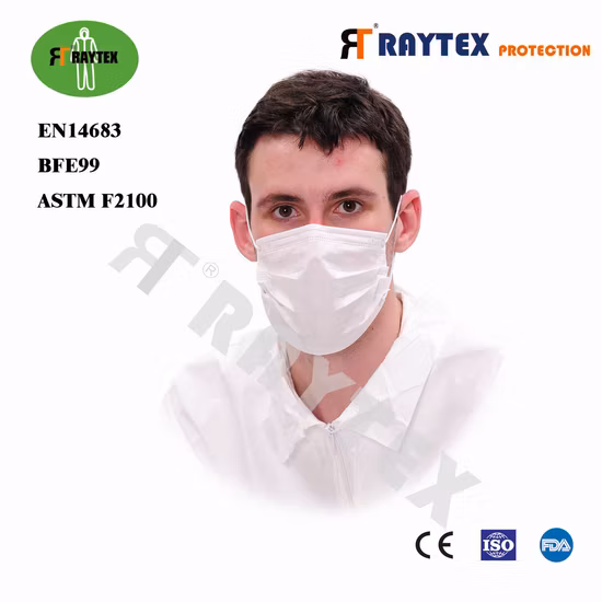 CE FDA 3ply 4ply Ear Loop Tie Hospital Mascarilla Non tessuto Tipo Iir Fornitore Polvere all'ingrosso Blu Bianco Nero Maschera protettiva chirurgica chirurgica monouso